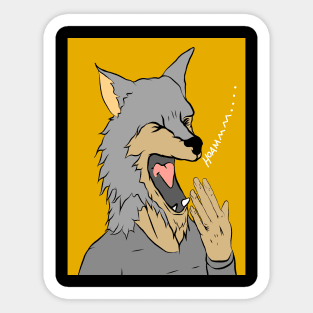 smooth like butter wolf yawn Sticker